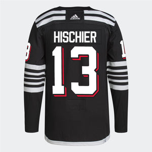 New Jersey Devils Mens Prime Authentic Alt Jersey-Hischier