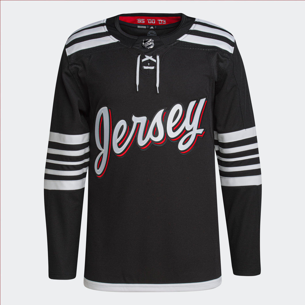 New Jersey Devils Mens Prime Authentic Alt Jersey-Black