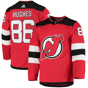 NJD M Prime Auth Home Jersey Hughes-Red