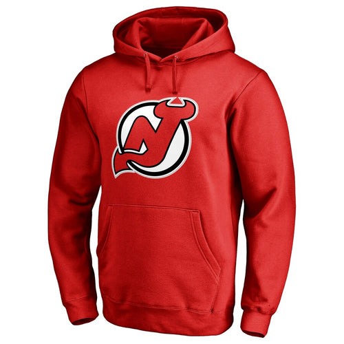 New Jersey Devils Men's Fanatics Branded Primary Logo Hoodie Red